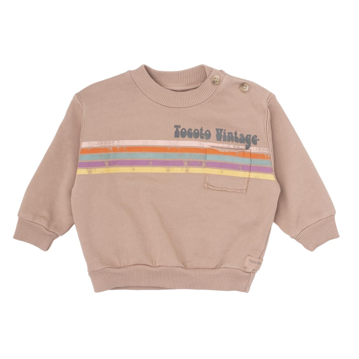 Tocoto Vintage &quot;Lines&quot; Print Sweatshirt - Brown