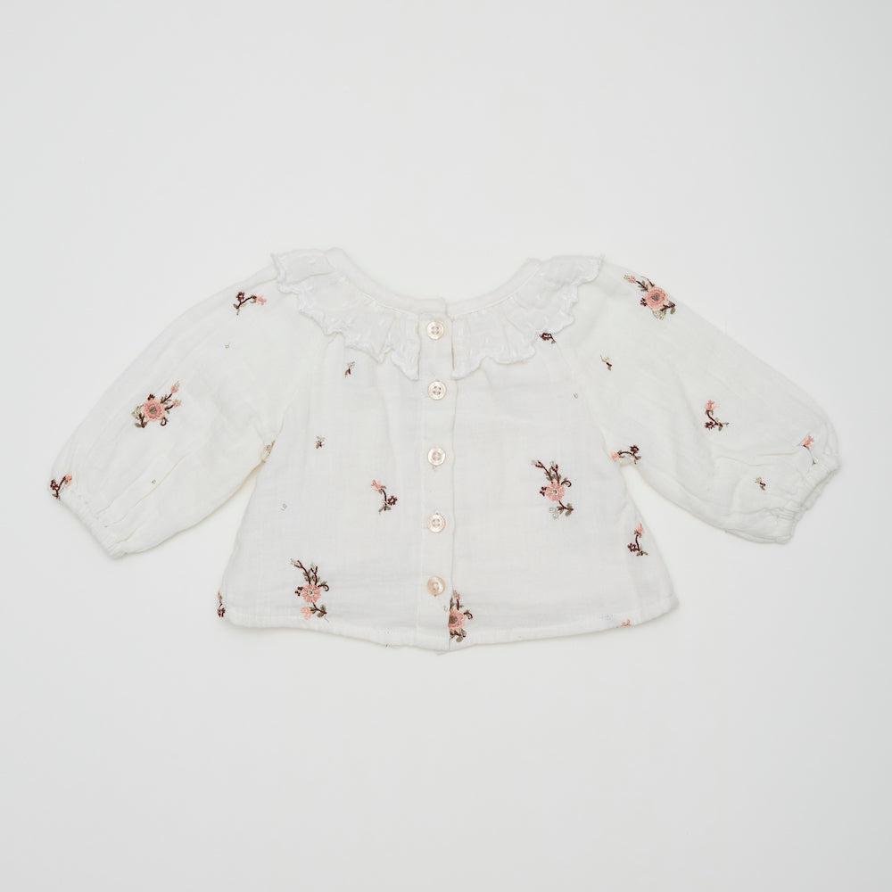 Louise Misha Sandrine Blouse - Off-White Flowers