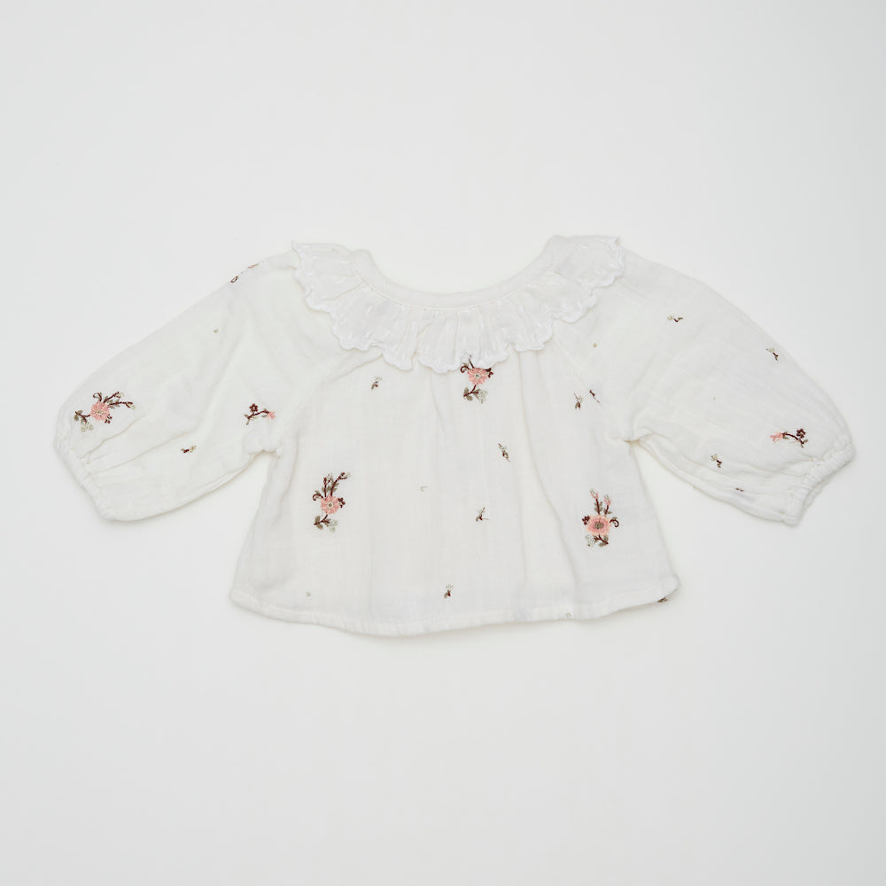 Louise Misha Sandrine Blouse - Off-White Flowers