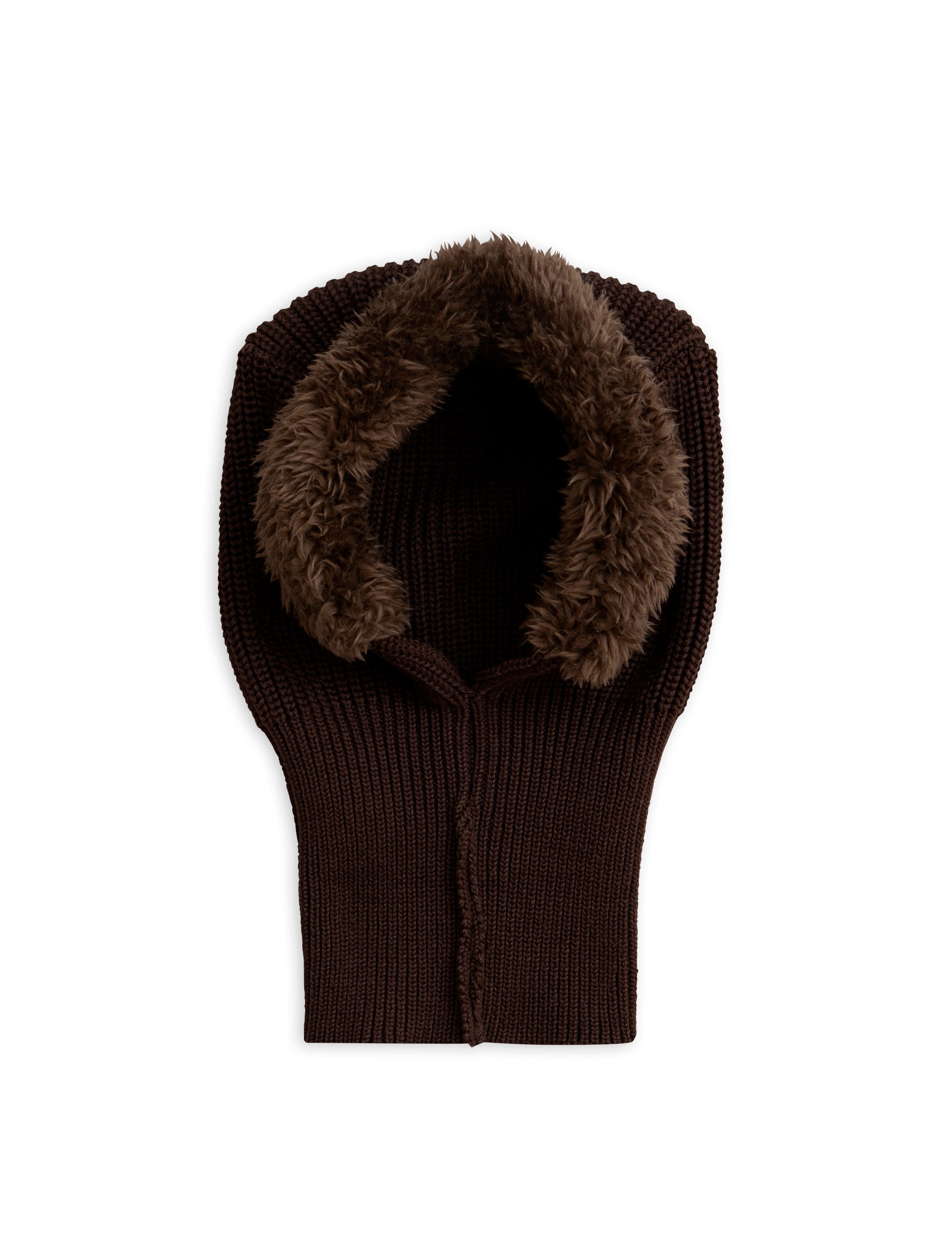 Mini Rodini Pile Balaclava Hat - Dark Brown