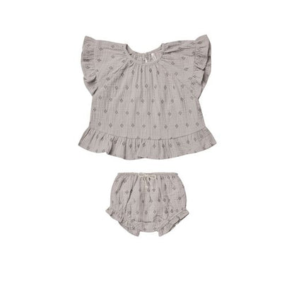 Rylee + Cru Butterfly Top &amp; Bloomer Set - Geo Embroidery