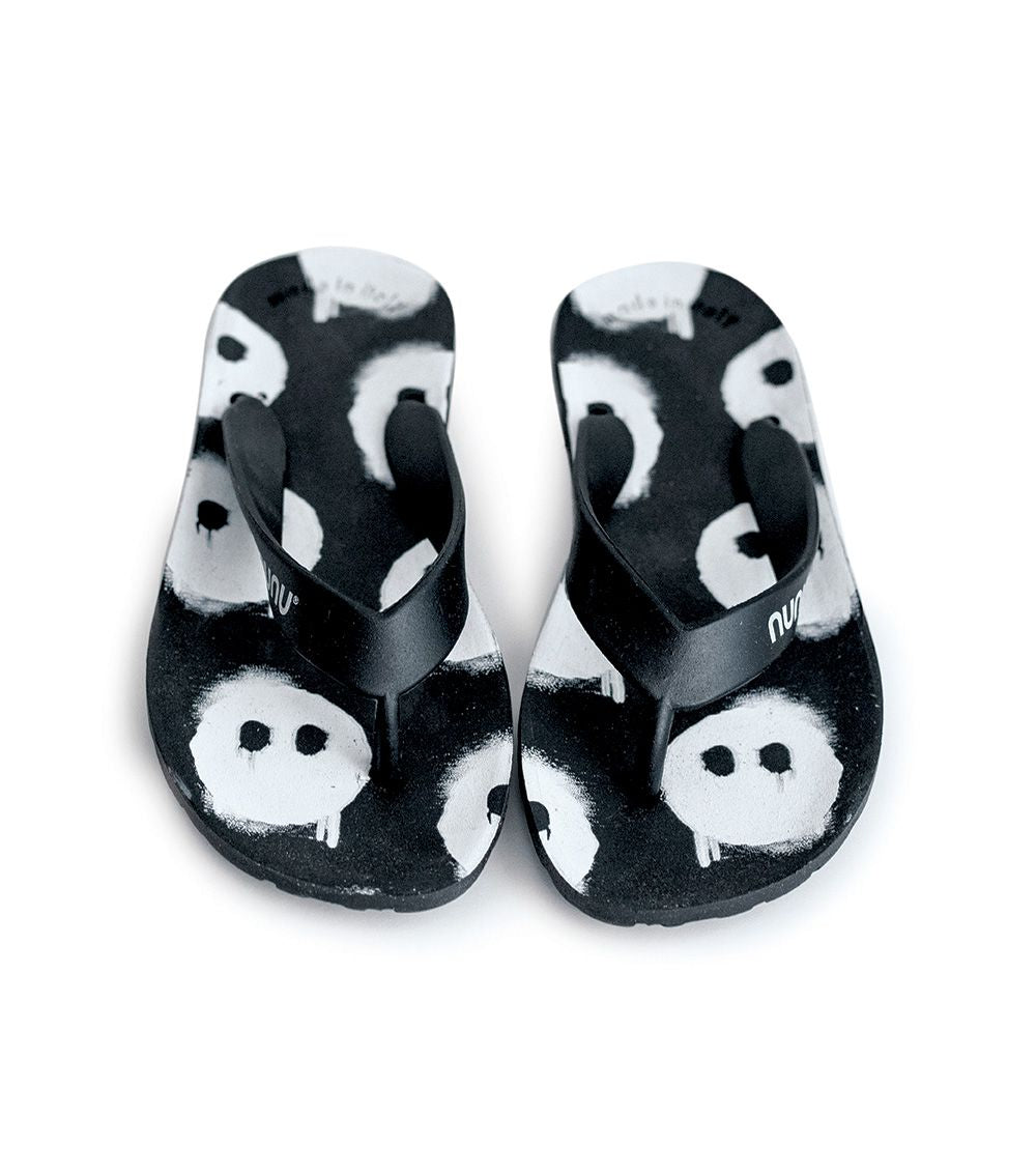 Nununu Skull Flip Flops - Black