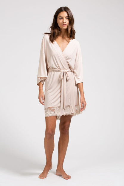 Eberjey Rosalia Elevated Everyday Robe - Antique Rose