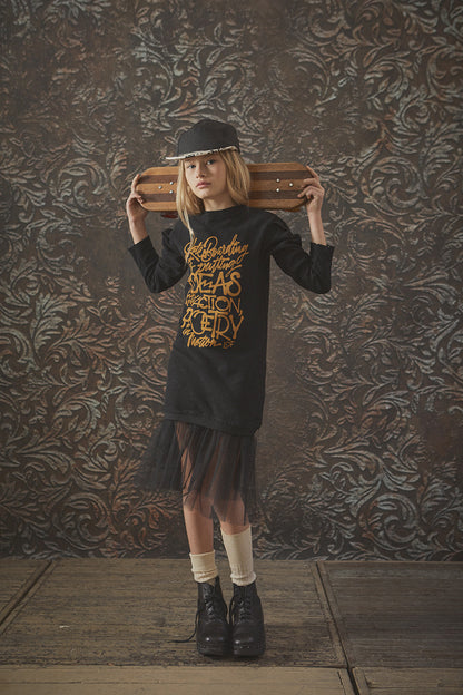 Little Creative Factory Soft Rebel T-Shirt Dress - Black