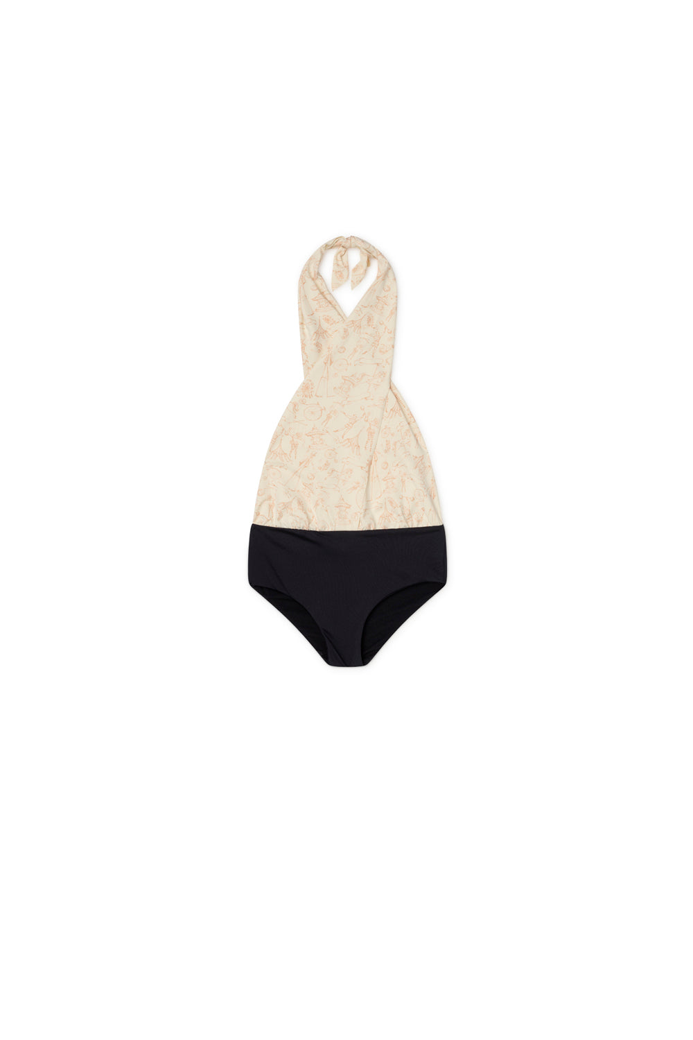 Little Creative Factory Tattoo Wrap Bathing Suit - Cream / Black