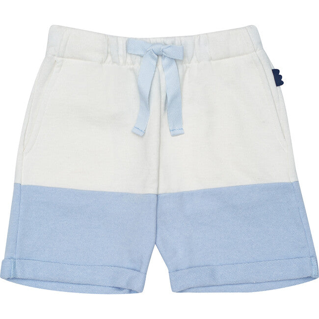 Mon Coeur Wave Bicolor Shorts - Powder Blue &amp; White