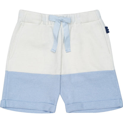 Mon Coeur Wave Bicolor Shorts - Powder Blue &amp; White