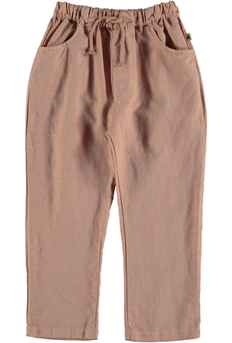 My Little Cozmo Wyatt Linen-Cotton Kids Trousers - Terra Cotta