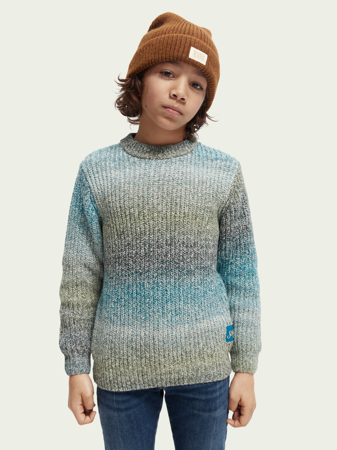 Scotch Soda Boys Gradient Crewneck Pullover Teal Dreams of Cuteness