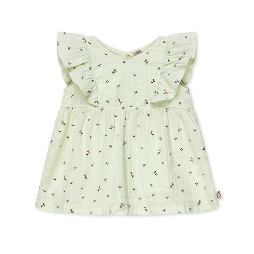 My Little Cozmo Marta Baby Dress - Floral Muslin Green